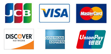 JCB VISA MasterCard DISCOVER AMERICANEXPRESS UnionPay